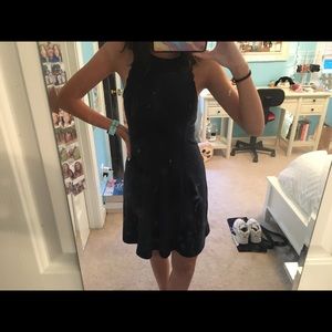 hollister navy women’s high neck dress cross back